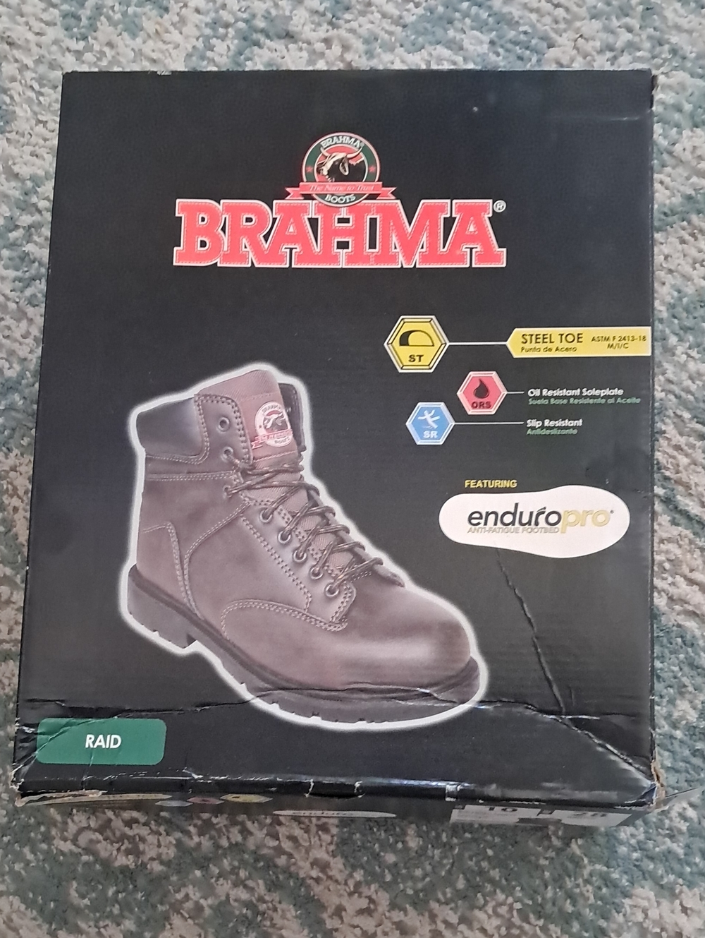 Brahma Black Box with Red Logo and Brown Boot Image